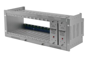 Gehäuse für elektronische Karten mit zwei eingebauten Netzteileinheiten von Comnet.
