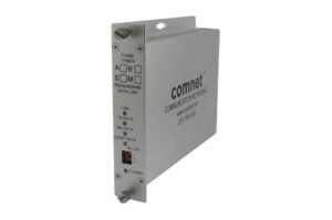 Ein Kommunikationsnetzwerkgerät der Marke Comnet, Modell FDX60, mit mehreren Anschlüssen und Indikatoren für RS232/422/485 Datenverbindung.