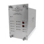 Ein graues elektronisches Gerät mit der Aufschrift "FVR812 8 Channel Digital Video Receiver" mit mehreren LEDs und Schaltern auf der Vorderseite.