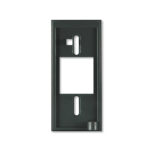 Ein rechteckiger, schwarzer Rahmen mit Aussparungen für Befestigung.