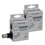 Zwei silberne Geräte von Comnet zur Netzwerkverbindung mit mehreren Anschlüssen und Statusanzeigen.