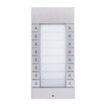 Klingeltableau mit zwölf Klingelknöpfen in zwei Reihen, silbernes Gehäuse.