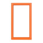 Orange rechteckiger Bilderrahmen mit weißem Hintergrund.