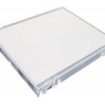 Eine leere transparente CD-Hülle mit weißem Einleger.