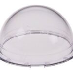 Eine transparente Kunststoff-Haube mit runder Basis.