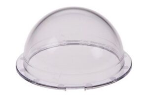 Eine transparente Kunststoff-Haube mit runder Basis.