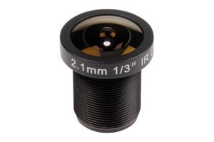Objektiv mit der Aufschrift "2.1mm 1/3'' IR", geeignet für Infrarotanwendungen.