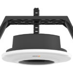 Einbaumontagehalterung für eine Überwachungskamera, schwarz-weiß, mit verstellbarer Halterung.