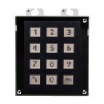 Eine numerische Tastatur mit Tasten von 0 bis 9 sowie Anruf- und Schlüsselsymbolen.