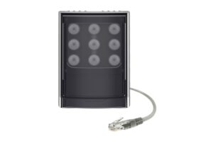 LED Hybrid-Scheinwerfer, 70m Weißlicht, 130m Infrarot, 850nm, PoE+ oder 24VDC