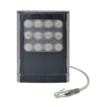 LED Hybrid-Scheinwerfer, 88m Weißlicht, 180m Infrarot, 850nm, PoE+ oder 24VDC