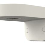 Wandhalterung aus Metall, weiß, rundes Design, mit zwei sichtbaren Schrauben.