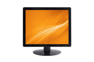 Ein Computerbildschirm mit einem orangefarbenen Hintergrund und einem schwarzen Rahmen.