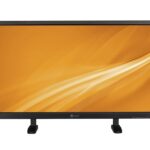 Ein Computerbildschirm mit gelbem Hintergrund und schwarzen Rahmen.