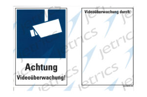 Aufkleber, "Achtung Videoüberwachung!", gemäß DSGVO, ca. A4, 10 Stück