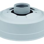 Weiße Kunststoffadapterkappe mit Gewinde und symmetrischem Design.