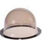 Eine halbrunde, durchsichtige Kunststoffkuppel auf einer flachen Basis.