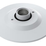 Metallische Deckenhalterung in hellem Grau, geeignet für die Befestigung von Gegenständen an der Decke.