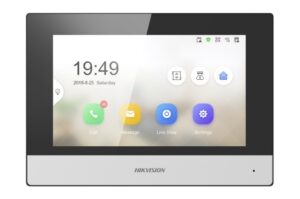 2-Draht IP Innensprechstelle, 7" Touchscreen, WLAN, TF Card, 8x Alarm In, 2x Alarm Out