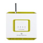 Ein weißes und grünes Gerät mit Antenne, bezeichnet als "EASYGATE".