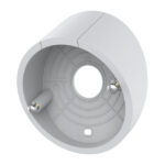 Grau-weißer, zylindrischer Adapter oder Halter mit rundem Loch in der Mitte, geeignet zur Wandmontage.