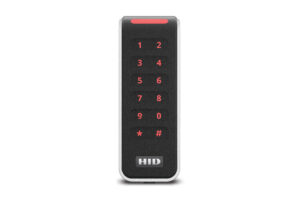 Ein RFID-Lesegerät mit Zahlentastatur und der Aufschrift "HID".
