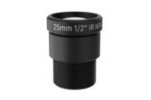 Objektiv mit Beschriftung "25mm 1/2'' IR MP".