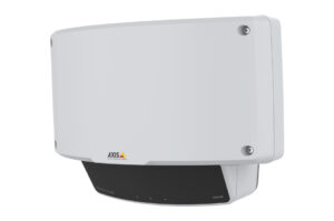 Ein weißes rechteckiges elektronisches Gerät mit dem Aufdruck "AXIS Communications".
