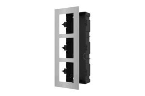 Einbaurahmen, Unterputz, 3 Module, Edelstahl, für Hikvision Intercom