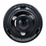 Kameralinse mit der Aufschrift "2MP 6.0mm", in Nahaufnahme dargestellt.