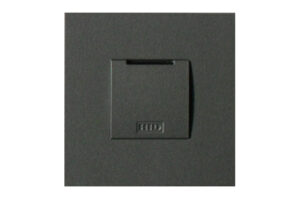 Ein schwarzer RFID-Kartenleser an einer Wand.