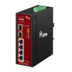 Medienkonverter, Unmanaged, 4x RJ45, 2x SFP, 48VDC, PoE 30 W