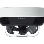 Bosch Überwachungskamera mit mehreren Objektiven in einem runden, weißen Gehäuse.