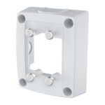 Plastikbox mit Montagehalterung und vier Schraubenlöchern.