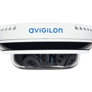 Überwachungskamera von Avigilon aus weißem Gehäuse mit mehreren Linsen.