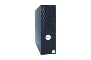 Ein schwarzer Desktop-Computer mit der Aufschrift "Precision 3430" auf der Vorderseite.