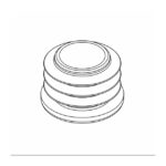 Eine schematische Zeichnung eines mehrschichtigen kreisförmigen Objekts.