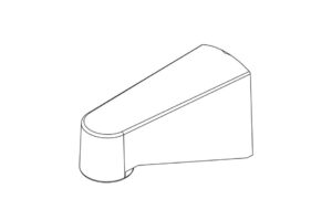 Illustration eines keilförmigen Objekts mit abgerundeter Vorderseite.