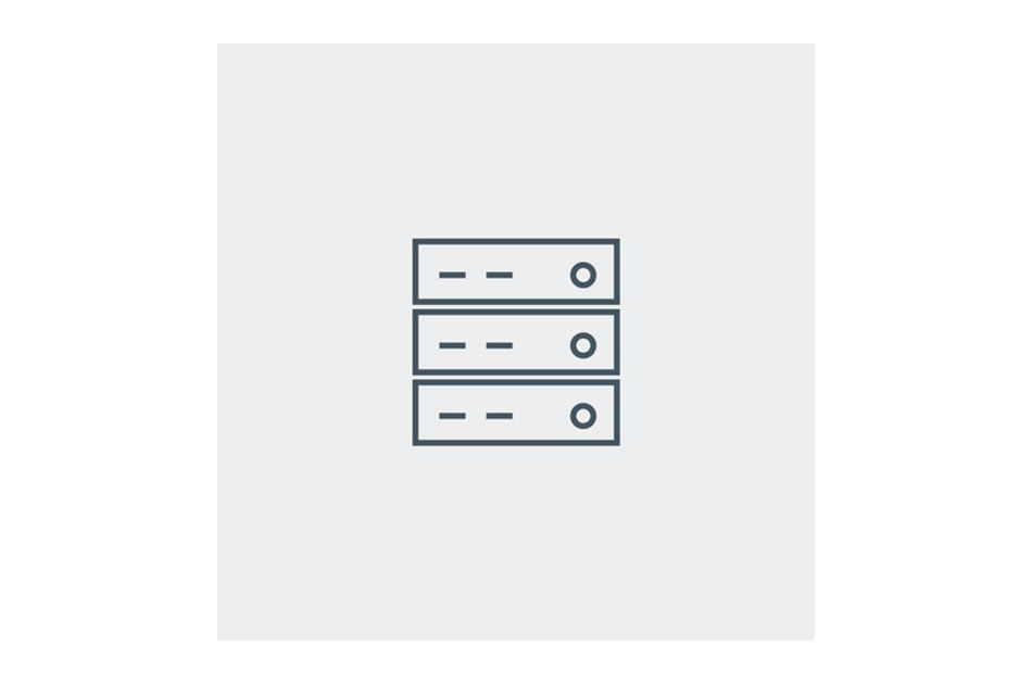 Symbol eines Servers mit drei übereinander gestapelten Festplatten.