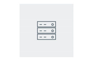 Dreifaches Server-Icon mit grauen Umrissen.