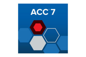 Logo mit der Aufschrift "ACC 7" auf einem blauen Hintergrund und mehreren verschiedenfarbigen Sechsecken.