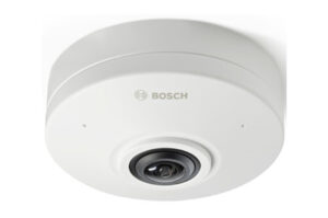 Bosch Überwachungskamera in Weiß mit Rundlinsen-Design.