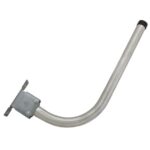 Ein L-förmiges Metallrohr mit Befestigungshalterung an einem Ende.