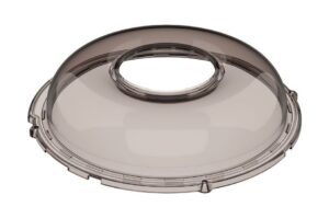 Klarer Kunststoffdeckel mit zentraler runder Öffnung, halbkuppelartiges Design.