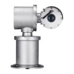 Industrielle Überwachungskamera in zylindrischer Form aus Metall.