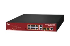 Ethernet Switch, Web Smart, 8x RJ45 (PoE), 2x SFP, 2x RJ45 (Upload)