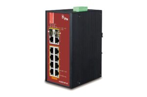 8-Port PoE unmanaged Industrial Switch, 2x RJ45/SFP Gigabit Uplink Combo Ports