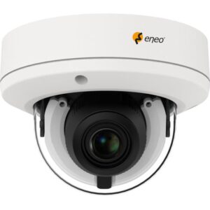 Eine Überwachungskamera der Marke Eneo mit kuppelförmigem Design.