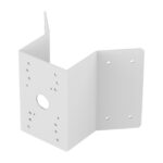 Weiße, winkelförmige Metallhalterung mit mehreren Löchern zur Befestigung.