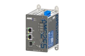 Industrie-Energieversorgungsmodul mit Aufschrift "AMG2555" und mehreren Anschlussmöglichkeiten auf der Vorderseite.